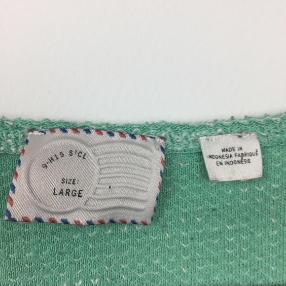 Anthropologie Postage Stamp Green Peplum Knit L - Picture 2 of 7